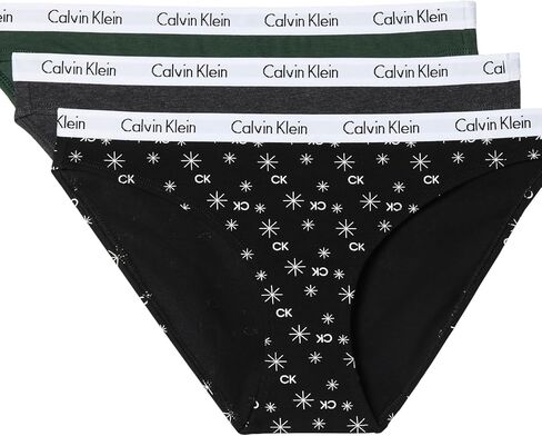 Calvin Klein Carousel Logo Cotton Stretch Bikini Panties, 3 Pack in Saudi Arabia