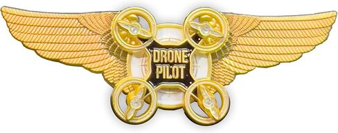 عملات التحدي LEO BL4-005 الذهب بالحجم الكامل UAS FAA التجارية بدون طيار أجنحة الطيار دبوس مع مراوح الغزل in Kuwait
