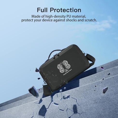 حقيبة حمل لجهاز DJI Neo 2، هيكل صلب من البولي يوريثان مع حزام كتف، متوافق مع DJI Neo 2 وملحقات الطائرات بدون طيار، بطانة ناعمة، مع جيب شبكي، أسود in Kuwait