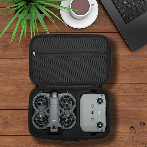 حقيبة حمل لجهاز DJI Neo 2، هيكل صلب من البولي يوريثان مع حزام كتف، متوافق مع DJI Neo 2 وملحقات الطائرات بدون طيار، بطانة ناعمة، مع جيب شبكي، أسود in Kuwait
