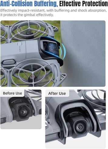 واقي ممتص للصدمات لملحقات DJI NEO2، ومحور مضاد للتصادمات وعدسة الكاميرا، وشريط ممتص للصدمات سريع التحرير لطائرة DJI Neo 2 بدون طيار، أسود in Kuwait