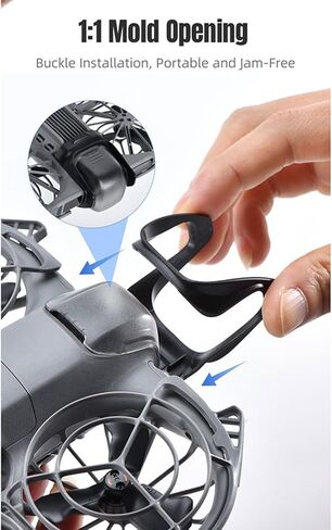 واقي ممتص للصدمات لملحقات DJI NEO2، ومحور مضاد للتصادمات وعدسة الكاميرا، وشريط ممتص للصدمات سريع التحرير لطائرة DJI Neo 2 بدون طيار، أسود in Kuwait