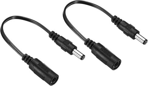 Generic كابل تمديد DC 5.5x2.1mm أنثى إلى 5.5x2.5mm ذكر سلك تمديد الطاقة سلك توصيل لشريط LED لكاميرا CCTV، حزمة سوداء من 2 in Kuwait