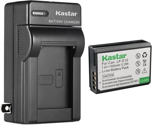 Kastar AC Wall Battery Charger Replacement for Canon LP-E10 LPE10 Battery, Canon LC-E10 LC-E10N Charger, Canon EOS 3000D, EOS Kiss X50, EOS Kiss X70, EOS Kiss X80, EOS Kiss X90 DSLR Camera in Saudi Arabia