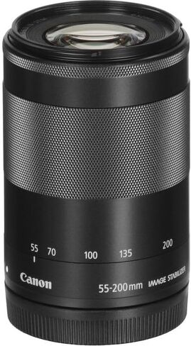 Canon EF-M 55-200mm f/4.5-6.3 هي حزمة عدسات STM | تكبير تليفوتوغرافي صغير الحجم APS-C مع تثبيت بصري للصورة وتركيز تلقائي سلس STM | رائعة للحياة البرية والرياضة (9517B002) + مجموعة الفلتر + المزيد in Kuwait