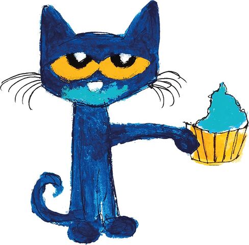 ملصق Pete The Cat Messy Cupcake - ملصق حائط من الفينيل رائع لغرفة نوم الأطفال أو الحضانة (14 بوصة × 14 بوصة) in Kuwait