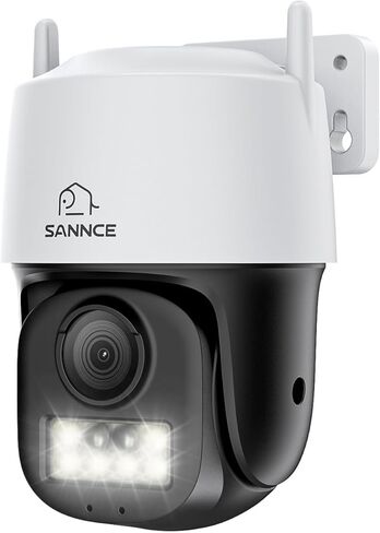 كاميرا أمان SANNCE بدقة 5 ميجابكسل POE IP - اكتشاف الإنسان/المركبة، المقلاة والإمالة، التتبع التلقائي، رؤية ليلية ملونة، صوت ثنائي الاتجاه، مقاومة للطقس IP66 لأمن المنزل/الأعمال، لا تتضمن المحول in Kuwait