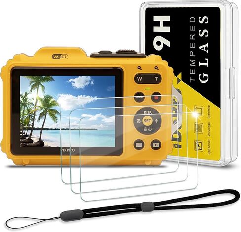 iDaPro [3+1 Pack Tempered Glass Screen Protector for Kodak PIXPRO WPZ2 Digital Camera, 9H Military-Grade, Anti-Scratch & Anti-Glare, Includes ABS Case & Wrist Strap for Vlogging, Bubble-Free in Saudi Arabia