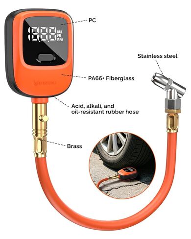 ETENWOLF T600 Digital Tire Pressure Gauge 0-250 PSI, ANSI B40.7 2A Grade High Precision(Plus-Minus 1%),Tire Gauge for Tire Pressure with Rubber Hose, Replaceable AA Batteries in Saudi Arabia