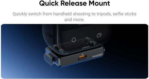 حامل Insta360 X5/X4 Air سريع التحرير (الإصدار الجديد)، أرفع بنسبة 48%، غير مرئي تمامًا أثناء التصوير، نقطة تثبيت 1/4 بوصة، متوافق مع الحوامل الثلاثية القياسية والملحقات in Kuwait