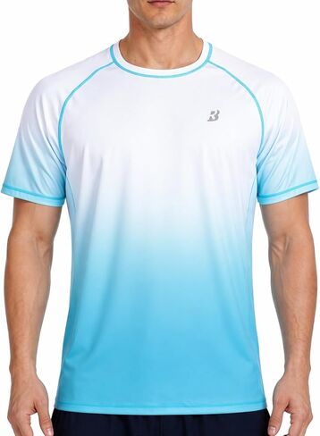 Roadbox Men's Swim Shirts Short Sleeve, UPF 50+ UV Sun Protection SPF Rash Guard, Quick Dry Surf Water Beach Fishing T Shirt in Saudi Arabia