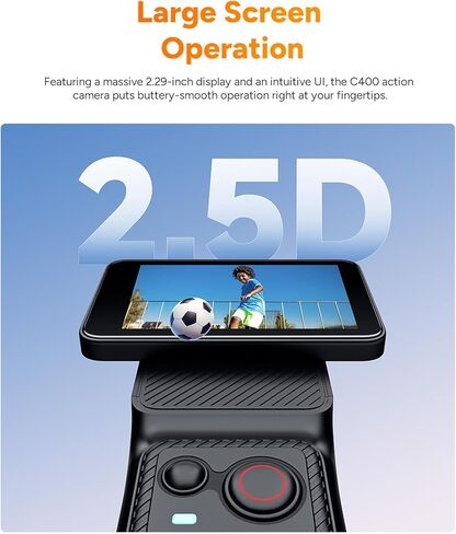 كاميرا EBTOOLS 4K WiFi Action، عدسة بزاوية عريضة 16 ميجابكسل 154 مع تثبيت 6 محاور، مزدوجة، مقاومة للماء 30 مترًا، عمر بطارية 437 دقيقة لمدونات الفيديو لركوب الدراجات النارية in Kuwait