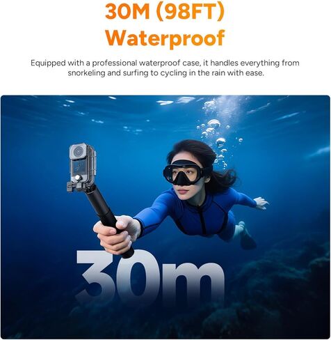 كاميرا EBTOOLS 4K WiFi Action، عدسة بزاوية عريضة 16 ميجابكسل 154 مع تثبيت 6 محاور، مزدوجة، مقاومة للماء 30 مترًا، عمر بطارية 437 دقيقة لمدونات الفيديو لركوب الدراجات النارية in Kuwait