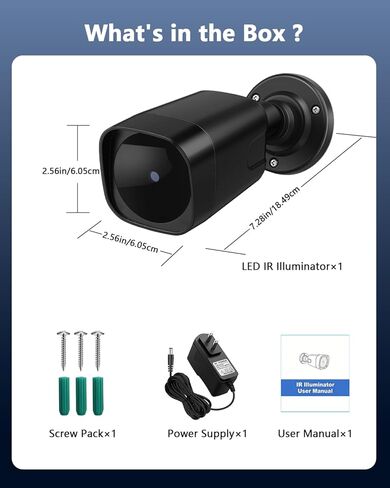 OOSSXX IR Illuminator Light ضوء الكاشف بالأشعة تحت الحمراء لكاميرات الأمن الخارجية in Kuwait