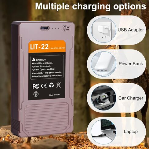 استبدال بطارية LIT-22، بطارية ليثيوم قابلة لإعادة الشحن بقدرة 5700 مللي أمبير في الساعة لكاميرا SPYPOINT Trail - متوافقة مع كاميرات Flex-M وFlex G-36 وFlex-Plus وFlex-S الخلوية in Kuwait