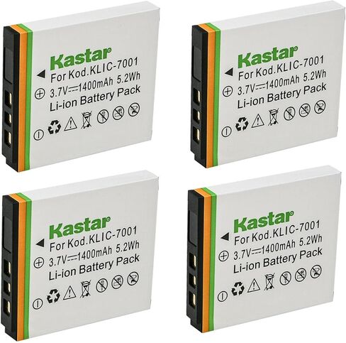 Kastar 2-Pack Battery Replacement for Kodak KLIC-7001 K7001 Battery, Kodak K7700 Charger, Kodak EasyShare V750, EasyShare M320, EasyShare M340, EasyShare M341, EasyShare M753 Zoom, EasyShare M763 in Kuwait