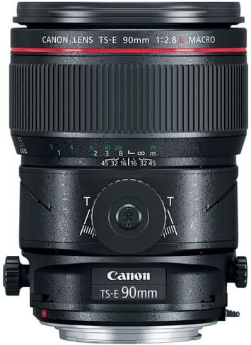Canon TS-E 90mm f/2.8L Macro Tilt-Shift Lens | L-Series Prime with Perspective Control & Close-Focus Macro | Perfect for Architecture & Studio Photography (2274C002) + Shoulder Bag + 64GB Card in Kuwait