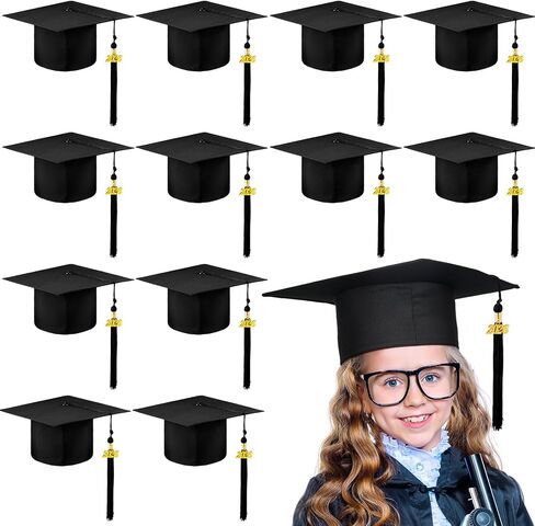 Berlune 2024 Preschool Grad Caps Bulk Kindergarten Graduation Cap Child Size Grad Hats with Metal 2024 Tassel for Preschool in Kuwait