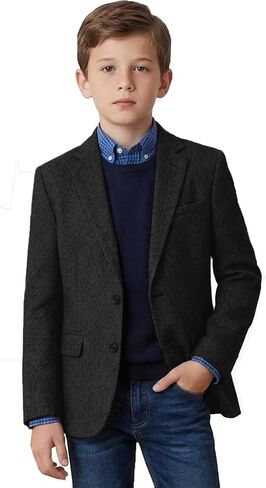 Tweed Herringbone Boys Blazer Classic Jacket for Boy Casual Jacket Formal Tweed Patterned Sport Coat in Saudi Arabia