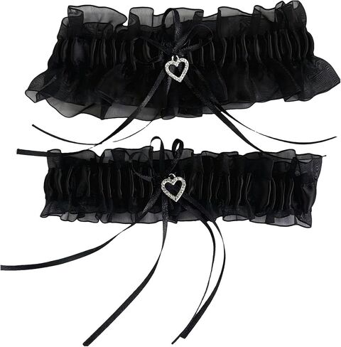 Ting&Cecilly Lace Wedding Garters for Bride Pearl Stretch Prom Garter, Women Wedding Bridal Legs Garter Set in Saudi Arabia