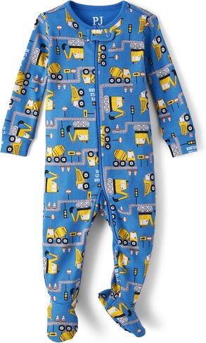 The Children's Place Baby Boys' and Toddler Short Sleeve 100% Cotton Zip-Front One Piece Pajama, Sports 2-Pack, 9-12 Months in Saudi Arabia