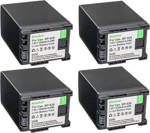 بطارية Kastar BP828 (4 عبوات) لكاميرات الفيديو BP-828 وVIXIA HF G30 وXA20 وXA25 in Kuwait