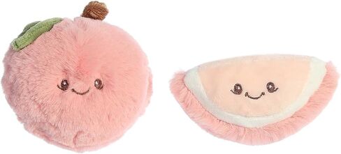 مجموعة Ebba™ Adorable Precious Produce™ Peach Rattle & Crikle مجموعة حيوانات محشوة للأطفال - تصميم مشرق وملون - متعة تفاعلية - وردي 3.5 بوصة in Kuwait