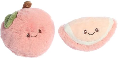 مجموعة Ebba™ Adorable Precious Produce™ Peach Rattle & Crikle مجموعة حيوانات محشوة للأطفال - تصميم مشرق وملون - متعة تفاعلية - وردي 3.5 بوصة in Kuwait
