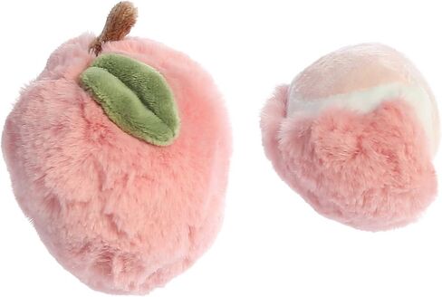 مجموعة Ebba™ Adorable Precious Produce™ Peach Rattle & Crikle مجموعة حيوانات محشوة للأطفال - تصميم مشرق وملون - متعة تفاعلية - وردي 3.5 بوصة in Kuwait