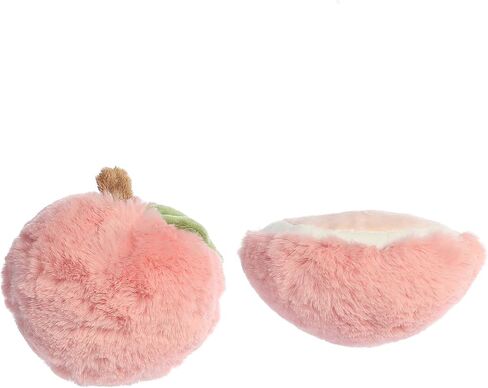 مجموعة Ebba™ Adorable Precious Produce™ Peach Rattle & Crikle مجموعة حيوانات محشوة للأطفال - تصميم مشرق وملون - متعة تفاعلية - وردي 3.5 بوصة in Kuwait