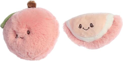 مجموعة Ebba™ Adorable Precious Produce™ Peach Rattle & Crikle مجموعة حيوانات محشوة للأطفال - تصميم مشرق وملون - متعة تفاعلية - وردي 3.5 بوصة in Kuwait