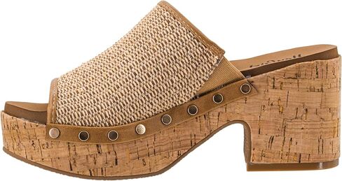Corkys Footwear Hey Girl May I Help You صندل نسائي بكعب مكتنز - كعب 3.25 بوصة مع منصة 1 بوصة، ونعل خارجي مغلف بالفلين، ونعل داخلي مبطن من مادة EVA in Kuwait
