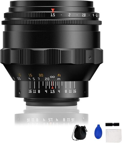 عدسة TTArtisan 75 مم F1.5 بإطار كامل Swirly Bokeh Magic ذات فتحة كبيرة لكاميرا M42 Mount باللون الأسود in Kuwait