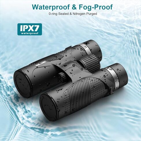 مناظير للبالغين لصيد الطيور - مناظير WELLNEC 12x42 HD 367/1000yds عالية الطاقة مع مناظير BaK4 Prisms Pro Birding Birding للصيد، ومحول الهاتف، وحامل ثلاثي القوائم in Kuwait