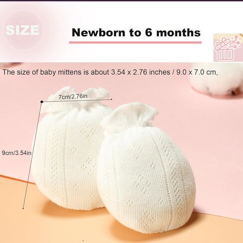 MOMSMENU Newborn Mittens No Scratch 100% Cotton 5 Packs Anti-Scratch Soft Breathable 0-6months Stays On in Saudi Arabia