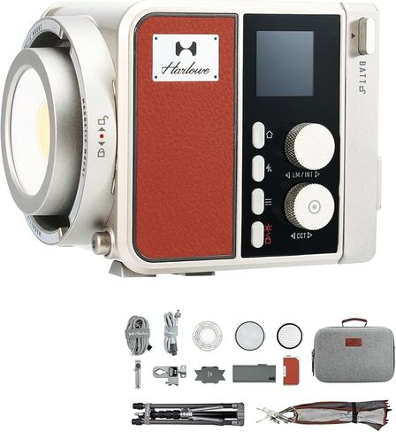 Harlowe Max 120W LED Video Light مع التحكم في التطبيق ثنائي اللون 2700K-6500K 20590Lux @1m CRI/TLCI 96+ 9X Zoom Lens Professional Studio للتصوير الفوتوغرافي وتسجيل الفيديو، مجموعة أدوات إنشاء التيار المتردد in Kuwait