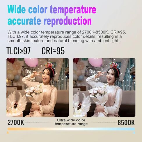 Dpofirs 40W LED Video Light، ضوء كاميرا محمول 2700K-8500K مع بطارية قابلة للشحن PD شحن سريع لإنشاء محتوى التصوير الفوتوغرافي لمدونة الفيديو in Kuwait
