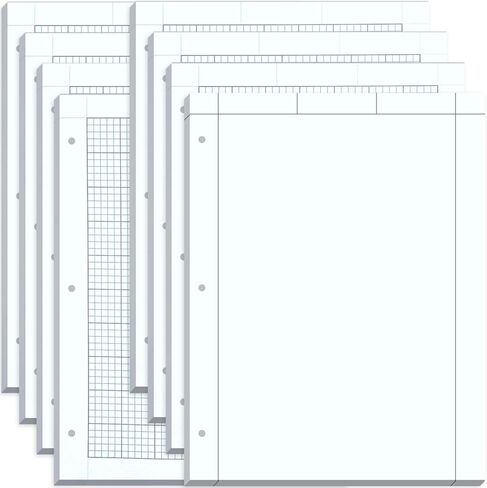 Feifeiya 8 Pack Engineering Paper Notebook Graph Paper Pads 8.5 x 11 Inches Engineer Computation Pad with Plastic Rulers 12 Inch,3 Hole 5x5 Quad Grid Engineering Pad, 100 Sheets/pack (Green) in Saudi Arabia