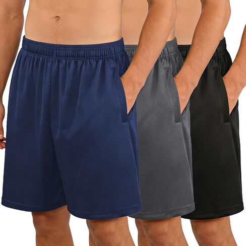 HQUEC Men's Athletic Running Mesh Shorts Lightweight Quick Dry Workout Shorts Gym Basketball Activewear in Saudi Arabia