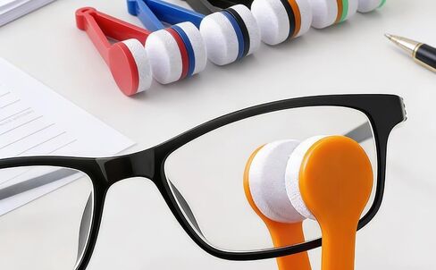 10 Pcs Eyeglass Cleaning Brushes, Multicolor Microfiber Glasses Cleaner with Clip, 2.8 X 0.8 X 1 in, Abs Handle for Lenses, Oils and Smudges Removal in Kuwait