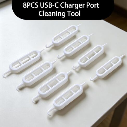 8PCS USB-C Charger Port Cleaning Tool, Dual-Sided Port Cleaner Kit for USB/Lightning/Type-C/Phone, Compact & Effective, Easy to Carry in Kuwait