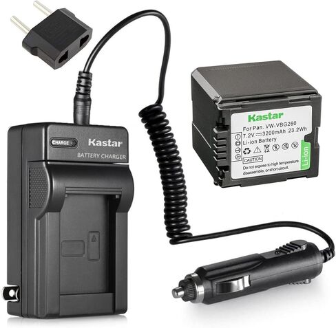 استبدال البطارية والشاحن Kastar VW-VBG260 لباناسونيك AG-AF100 AG-HMC40 AG-HMC80 AG-HMC150 HDC-HS250 HDC-HS300 HDC-HS700 HDC-SD600 HDC-SD700 HDC-SDT750 HDC-TM300 HDC-TM700 SDR-H80 كاميرات in Kuwait