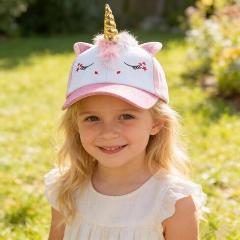 D.O.T Girls Unicorn Baseball Cap Kids Cute Adjustable Snapback Summer Sport Trucket Hat for Ages 2-15Years in Saudi Arabia