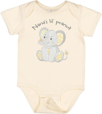 inktastic Nana's Lil' Peanut Polka Dot Elephant Baby Bodysuit in Kuwait
