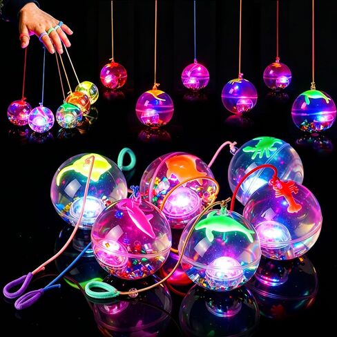 6 قطع من كرات JOYIN المضيئة النطاطة، كرات نطاطة LED مقاس 2.4 بوصة مع حيوانات بحرية صغيرة عشوائية، ألعاب ترتد لحفلات الأطفال وهدايا أعياد الميلاد وحقائب الهدايا وجوائز الكرنفال in Kuwait