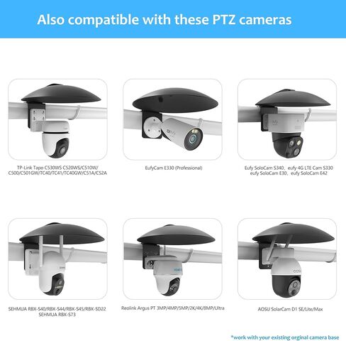 2 in 1 Security Camera Sun Rain Cover with Adjustable Mount, Compatible with Ring Spotlight Cam, Blink, Arlo, Wyze, Eufy, Google Nest, Black in Kuwait