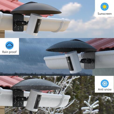 2 in 1 Security Camera Sun Rain Cover with Adjustable Mount, Compatible with Ring Spotlight Cam, Blink, Arlo, Wyze, Eufy, Google Nest, Black in Kuwait