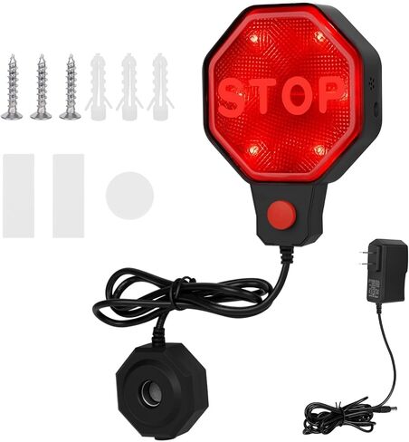 Garage Parking Sensor, Adjustable Garage Car Stop Indicator with Red/Yellow/Green LED Display, Set Stop Distance 6"–6 Ft, Battery (Not Included) or Power Cord Powered in Saudi Arabia