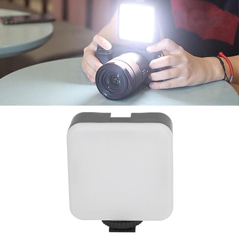 مصباح فيديو محمول بإضاءة LED صغيرة مع فتحة لولبية 1 / 4 بوصة، 49 خرزة ضوء أبيض - إضاءة ناعمة ساطعة، تعمل بالبطارية، مثالية للتصوير الفوتوغرافي والبث المباشر in Kuwait