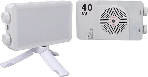 ضوء ملء LED RGB 40 وات، 120 شريحة LED عالية CRI، سطوع 14000LX، ضوء ملء زاوية شعاع عريض 160 درجة، مروحة تبريد بطارية 4400 مللي أمبير في الساعة، مثالية للتصوير الفوتوغرافي والبث المباشر & in Kuwait